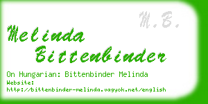 melinda bittenbinder business card